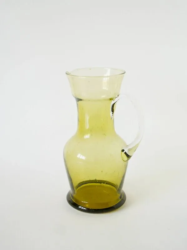Illustration numéro 5 du produit Service à orangeade en verre bullé de Biot, Long Drink, vert, 1960