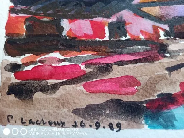 Illustration numéro 5 du produit Pierre Lacroux (1909- 1993) Gouache sur papier 24 x 32 cm - de 1989 - (283)