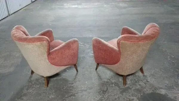 Illustration numéro 5 du produit 1/2 Fauteuil club années 50 60 vintage Guglielmo Ulrich