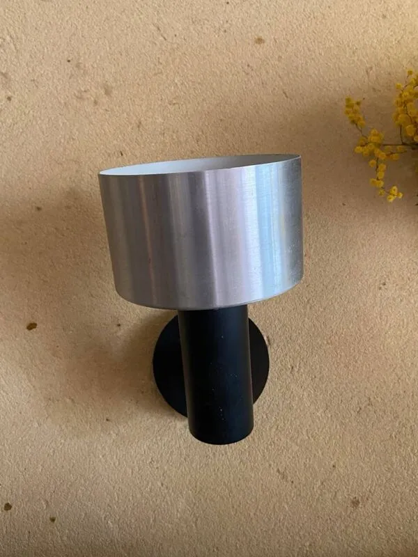 Illustration numéro 5 du produit Paire d’appliques murales orientables vintage en métal brossé