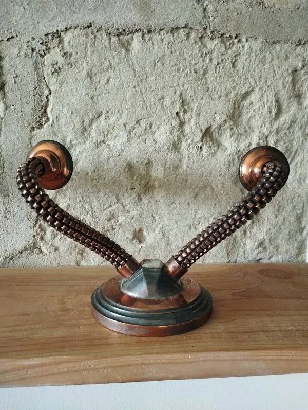 Illustration numéro 5 du produit Duo d’Appliques Vintage Articulées – Cuivre & Métal   Style Art déco / Indu