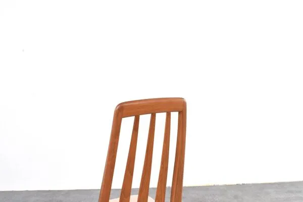 Illustration numéro 5 du produit Chaises de salle à manger en teck et laine Eva par N. Koefoed pour Koefoed Hornslet, années 1960.