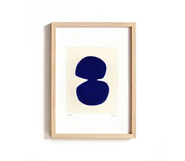 Illustration numéro 5 du produit peinture abstraite sur papier bleue outremer  signée Eawy