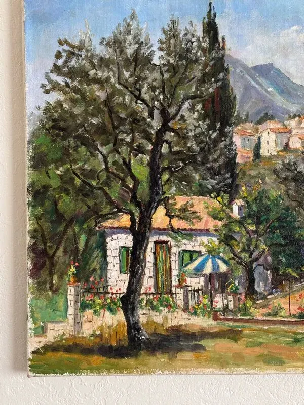 Illustration numéro 5 du produit Toile signée André Raibaud « paysage de Provence