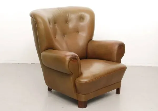 Illustration numéro 5 du produit Fauteuil club vintage en cuir Danemark