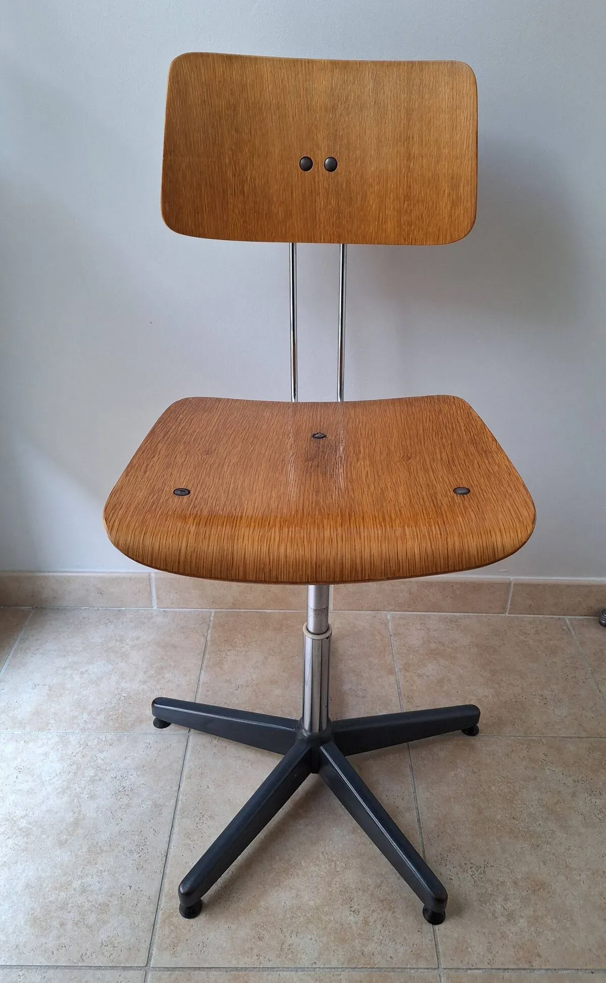 Illustration numéro 5 du produit Chaise de bureau industrielle Mid-Century pivotante réglable vintage Stol Kamnik années 60/70