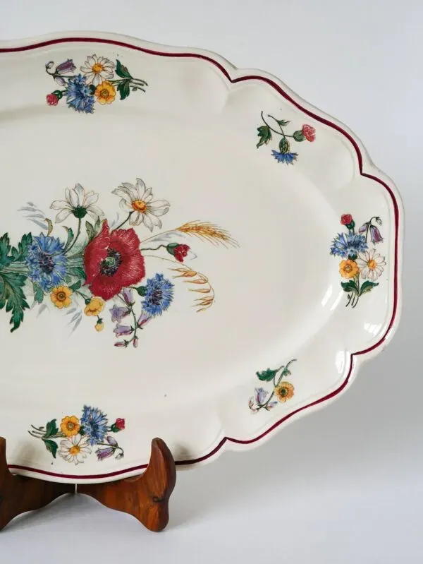 Illustration numéro 5 du produit Plat ovale Digoin Sarreguemines modèle Agreste, 1960