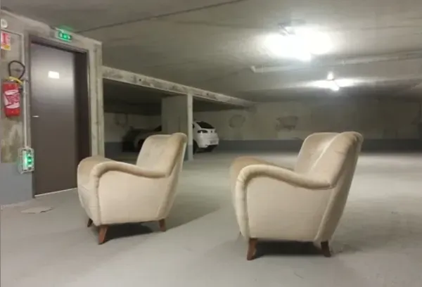 Illustration numéro 5 du produit 1/2 Fauteuil club Teddy organique années 50 60