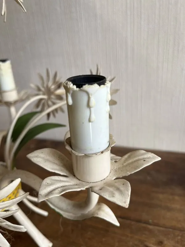 Illustration numéro 5 du produit Lustre tôle masca marguerites 3 branches