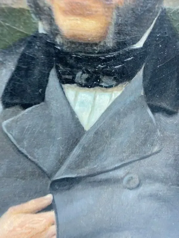 Illustration numéro 5 du produit Tableau ancien, portrait d’un homme de lettres signé daté 1863