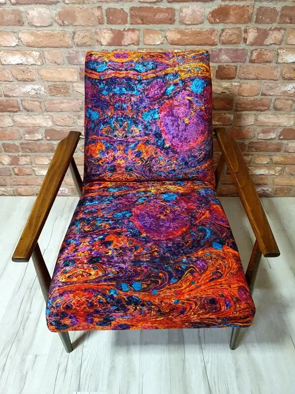 Illustration numéro 5 du produit Fauteuil Fox « Lis » rénové, Pologne, années 1960, par Henryk Lis