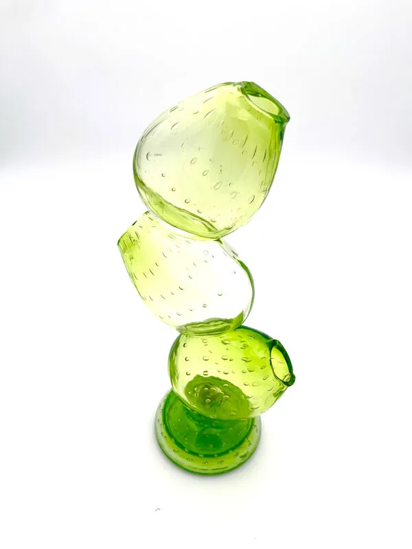 Illustration numéro 5 du produit Vase Cactus Sculptural - Murano - Verre Bullicante - Vert vibrant