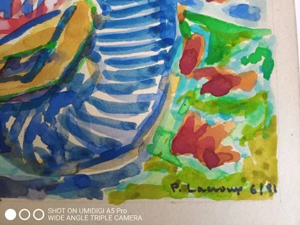 Illustration numéro 5 du produit Gouache paysage et personnage, Pierre Lacroux (1909- 1993)