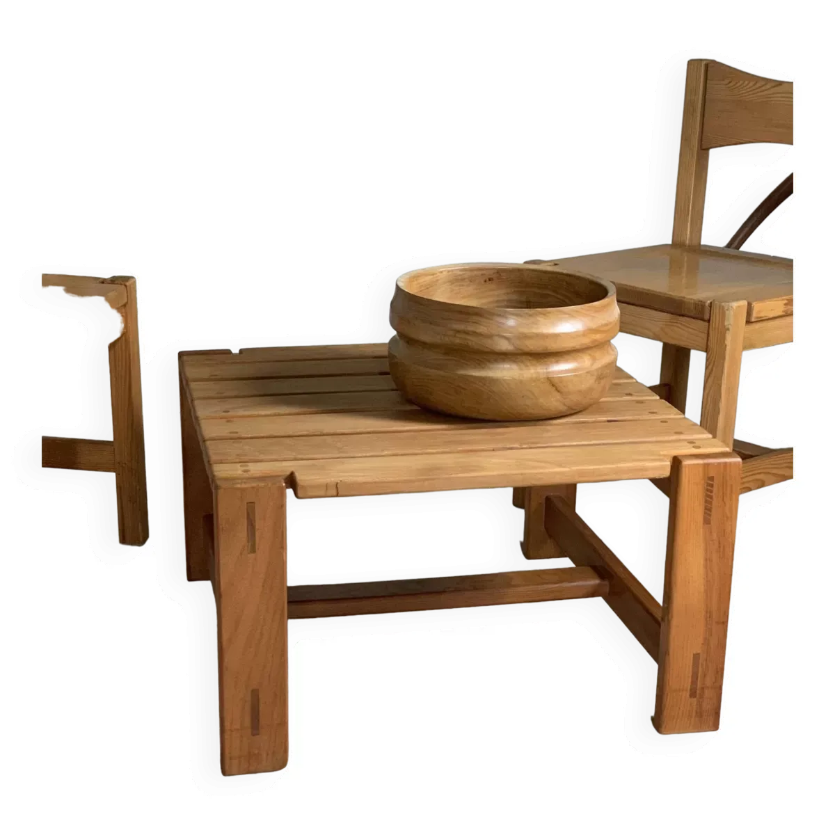 Illustration numéro 5 du produit Table basse orme massif vintage