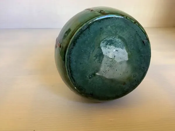 Illustration numéro 5 du produit Vase bicolore vert et marron grès céramique