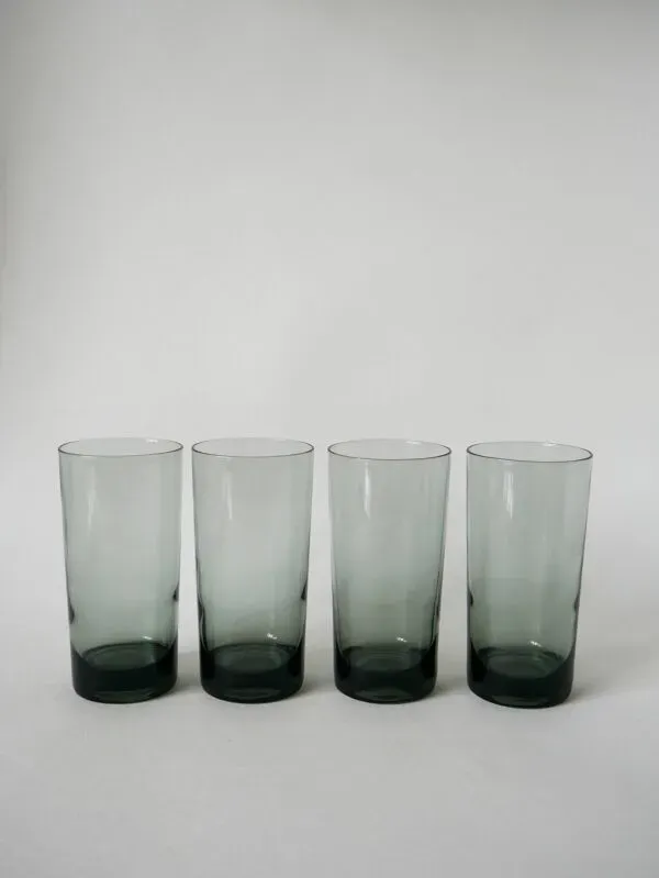 Illustration numéro 5 du produit lot de 4 verres Long Drink en verre fumé Design 1970