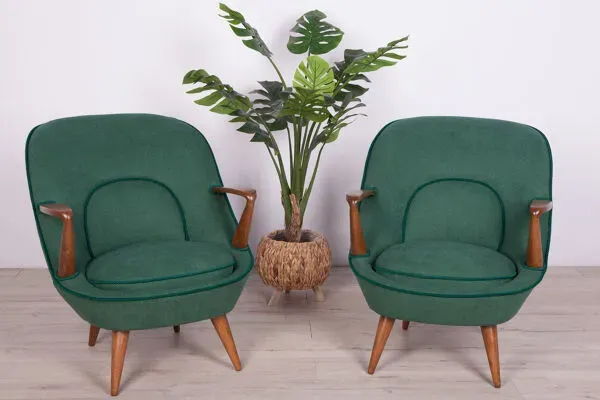 Illustration numéro 5 du produit Ensemble de 2 fauteuils Modèle 345 de J. Jędrachowicz et K. Racinowski pour l'usine de meubles de Poznan, années 1950