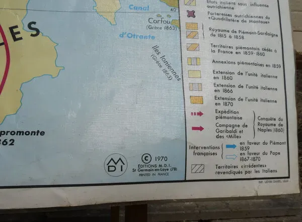 Illustration numéro 5 du produit Carte d'école vintage MDI L'unité Allemande et Italienne