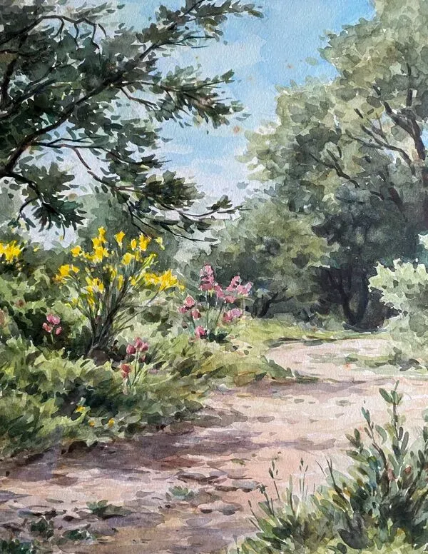 Illustration numéro 5 du produit Tableau Aquarelle Jeep Nefkens (1926/1999) Aquarelle ''Le Jardin