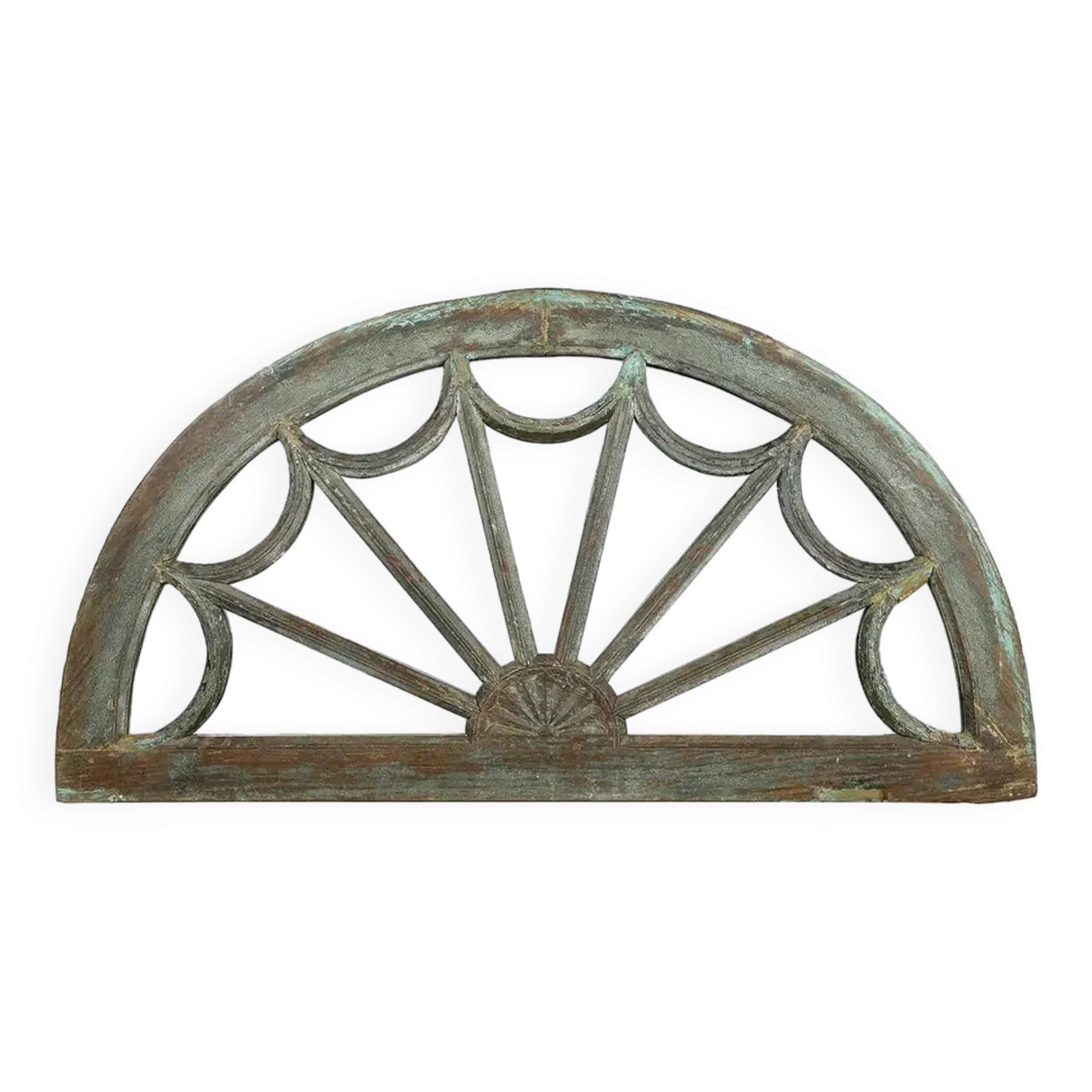 Illustration numéro 5 du produit Miroir en bois massif patiné en demi-lune