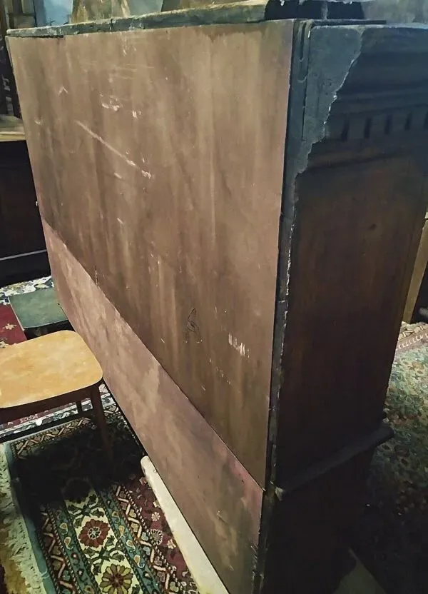 Illustration numéro 5 du produit Bibliothèque, meuble de métier style Empire en pin massif