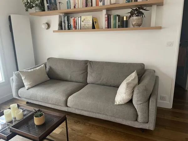 Illustration numéro 5 du produit Canapé 4 places AM PM modèle César Tissu Tweed Cappuccino