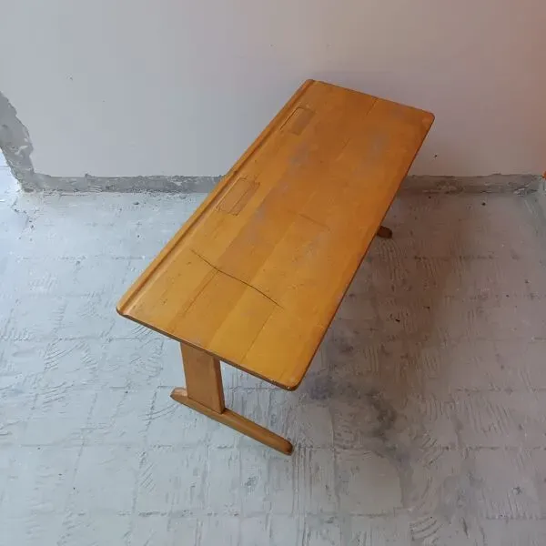 Illustration numéro 5 du produit Bureau d'ecole Casala vintage 1960 avec emplacement encrier