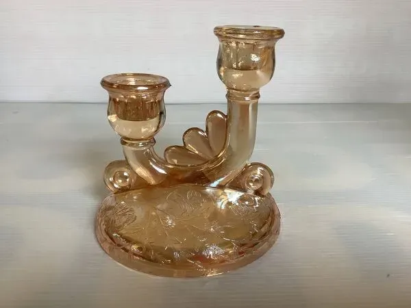 Illustration numéro 5 du produit Double bougeoir jaune irisé marigold carnival