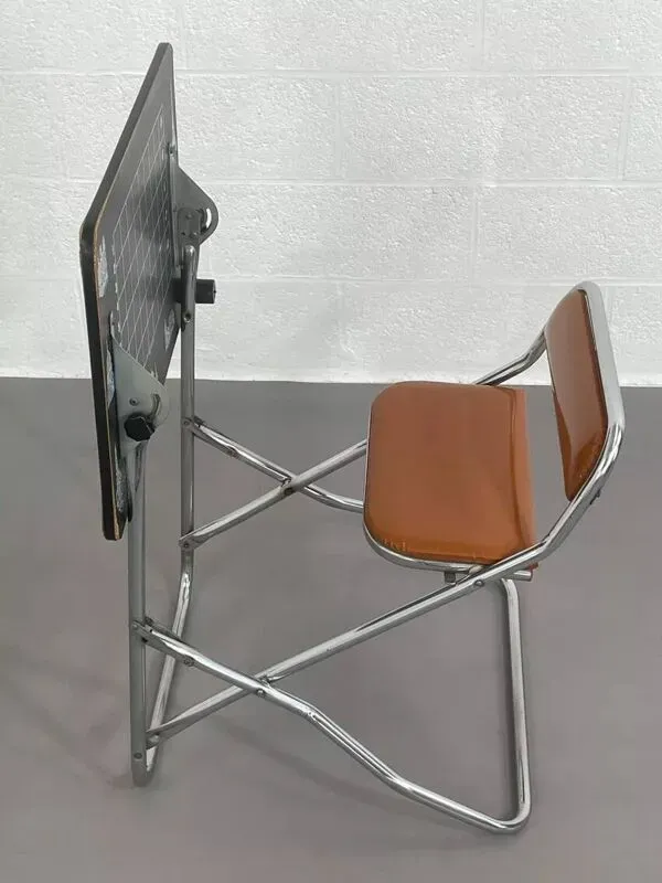 Illustration numéro 5 du produit Pupitre pliable écolier vintage assise en similicuir