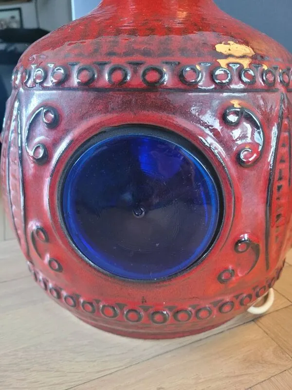 Illustration numéro 5 du produit Grand pied de lampe West Germany double éclairage