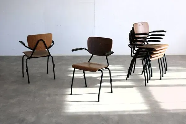 Illustration numéro 5 du produit ensemble de 6 chaises de salle à manger industrielles