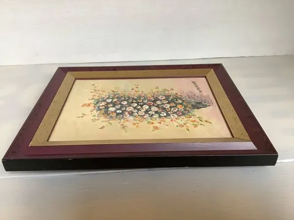 Illustration numéro 5 du produit Cadre tableau huile sur toile ''fleurs'' signé Declercq