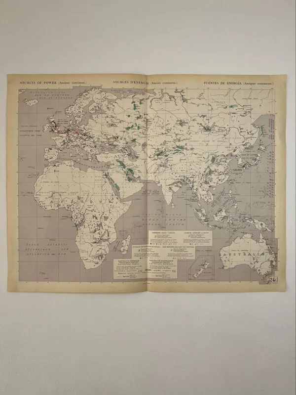 Illustration numéro 5 du produit Sources d’énergie — Ancien continent   Carte thématique originale