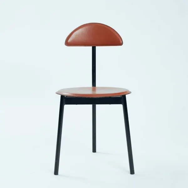 Illustration numéro 5 du produit 6 chaises trépied en cuir Linea Veam, Italie, années 1980