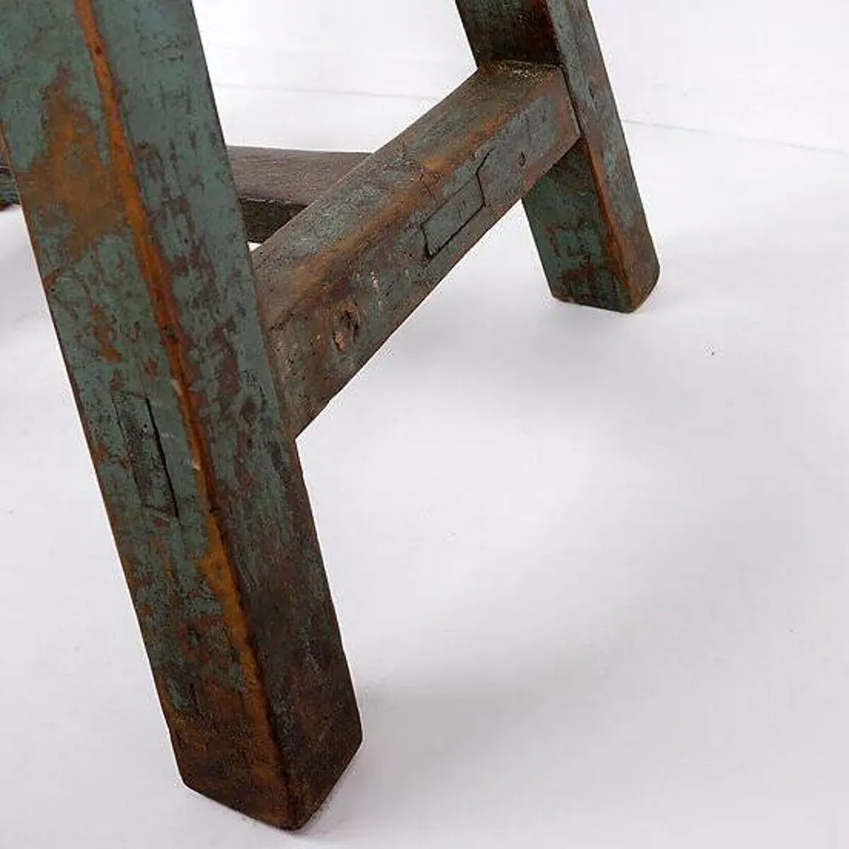 Illustration numéro 5 du produit Industrial Console/table bluestone top and green weathered wood