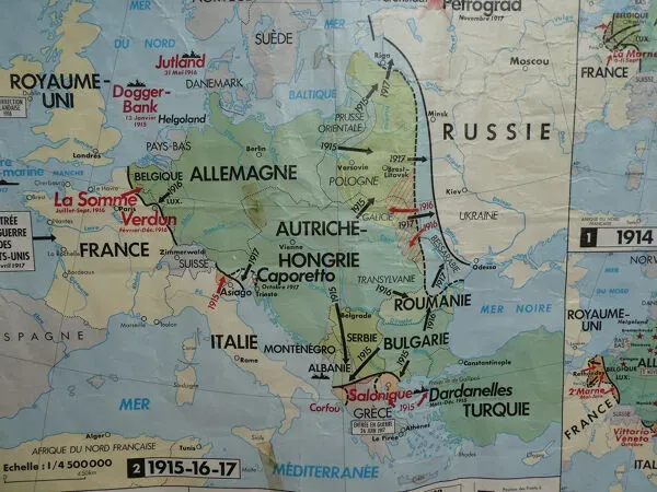 Illustration numéro 5 du produit Carte d'école vintage MDI La guerre de 1914-1918