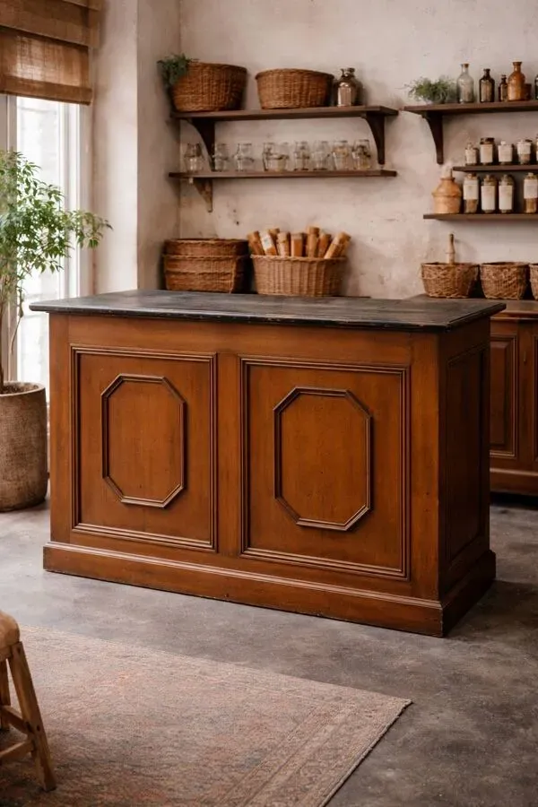 Illustration numéro 5 du produit Comptoir ancien en bois, fin XIXe-début XXe siècle