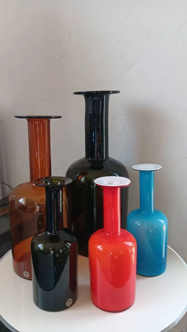 Illustration numéro 5 du produit Ensemble de 5 gulvase de otto brauer pour holmegaard- danemark