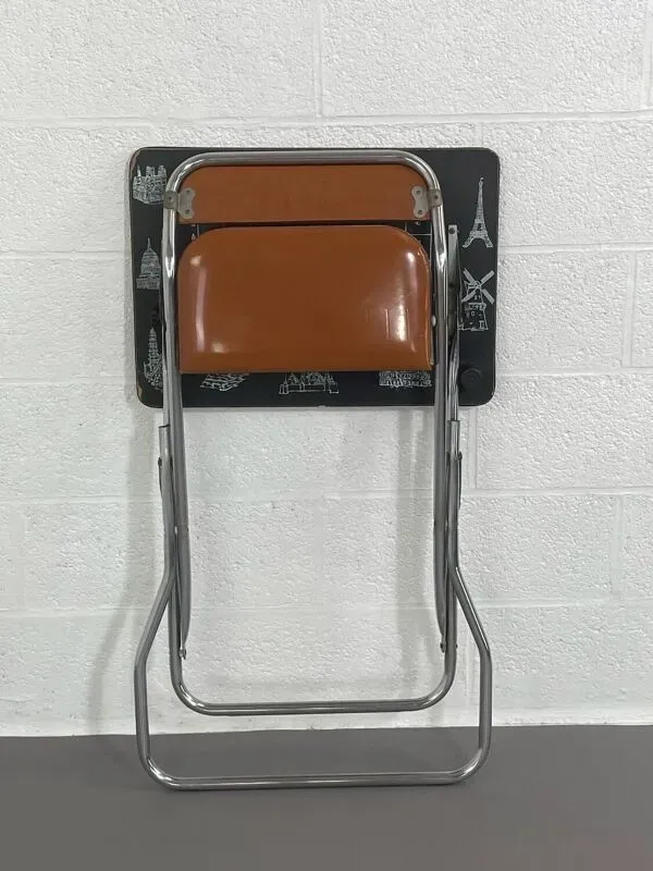 Illustration numéro 5 du produit Pupitre pliable écolier vintage assise en similicuir