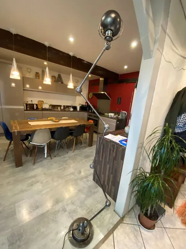 Illustration numéro 5 du produit Lampe Lampadaire jielde Jieldé 5 bras de 40cm graphite industriel vintage