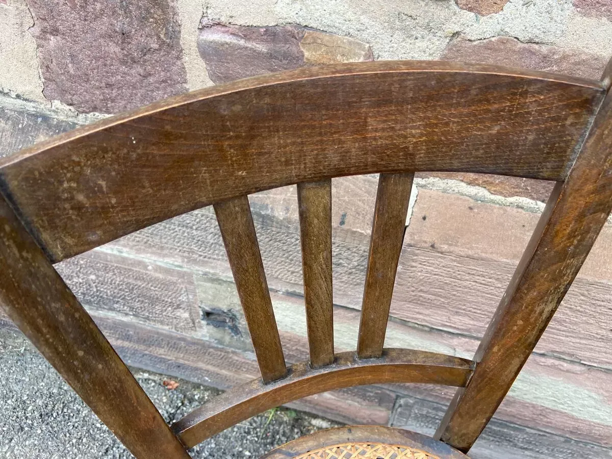 Illustration numéro 5 du produit Paire de chaises bistrot paysanne vintage 1930