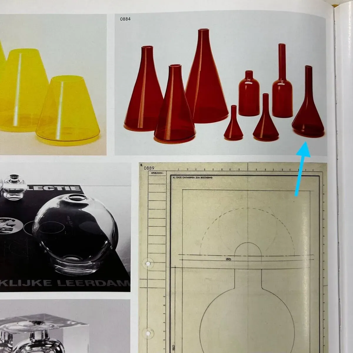 Illustration numéro 5 du produit Vase rouge d'AD Copier pour Glasfabriek Leerdam, années 1960