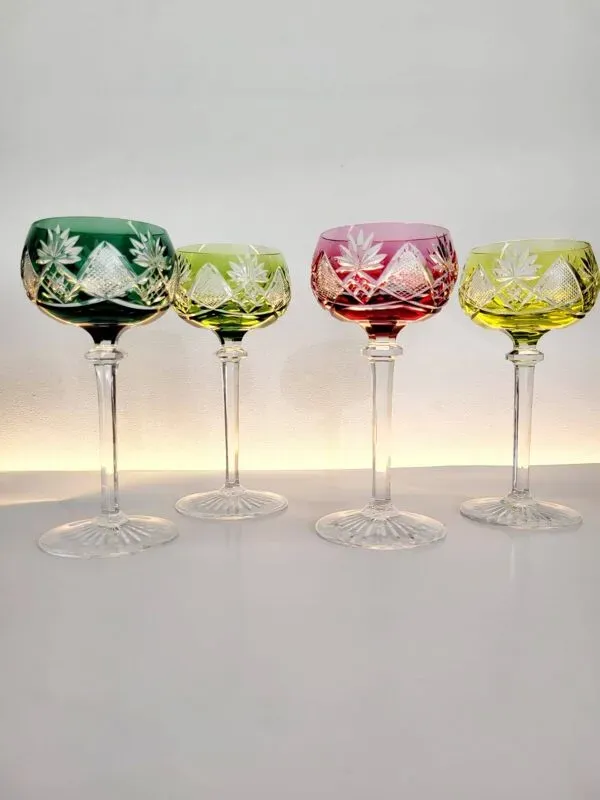 Illustration numéro 5 du produit Coffret 4 Val Saint Lambert « Berncastel » nr.204 Roemer vitrage – Belgique 1905