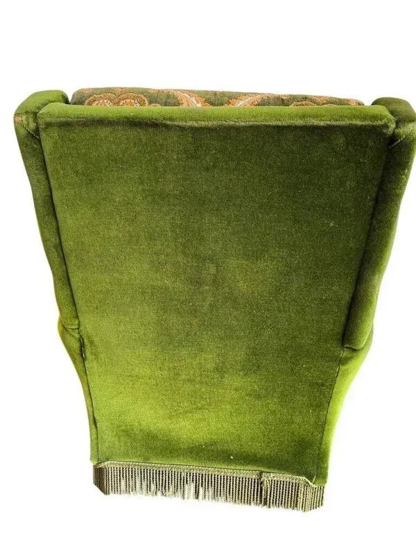 Illustration numéro 5 du produit Fauteuil vintage vert mousse / fauteuil une place