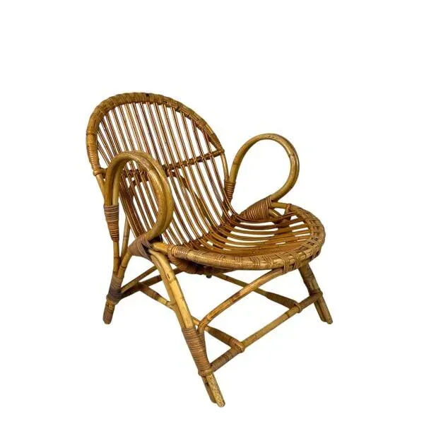Illustration numéro 5 du produit Chaise en bambou et rotin Rohe Noordwolde, années 1950