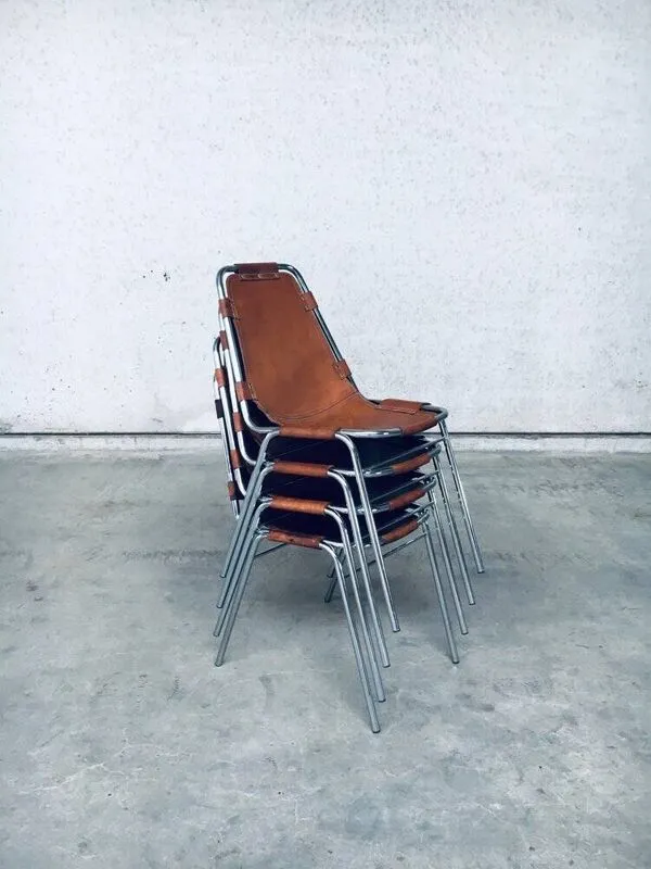 Illustration numéro 5 du produit Italian Les Arcs Dining Chairs by Charlotte Perriand, 1960s, Set of 4