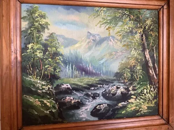 Illustration numéro 5 du produit Tableau paysage de montagne et torrent