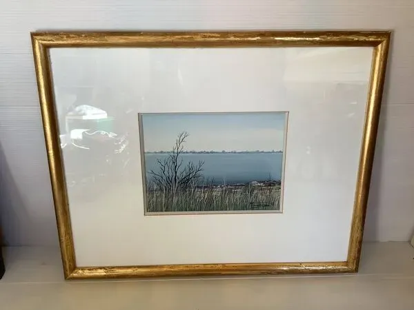 Illustration numéro 5 du produit Tableau encadré la Camargue signé Michel Tombereau