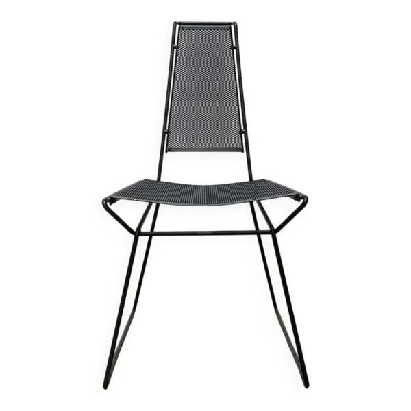 Illustration numéro 5 du produit Ensemble de chaises d'appoint métalliques vintage postmodernes par Rolf Rahmlow, années 1980