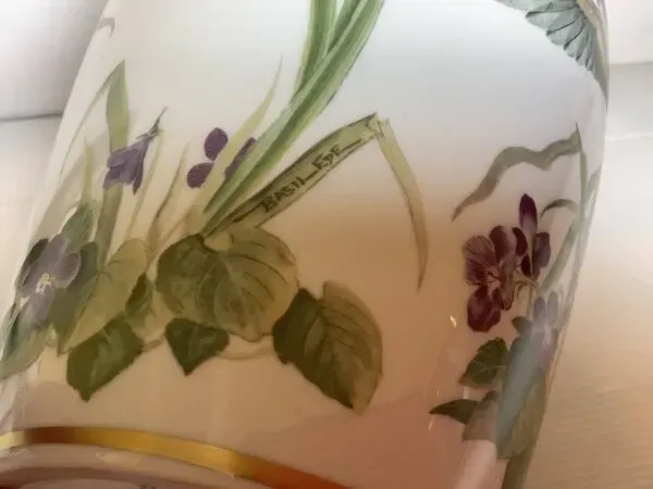 Illustration numéro 5 du produit Grand vase oiseaux et fleurs en porcelaine